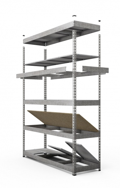 Стелаж 2160x1600x500 мм Меткас Титан сірий ДСП полиці 5 шт. цинкований (40504730)